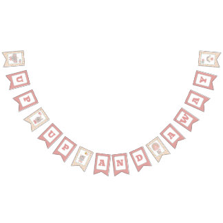 Bannière de Bunting Fille et ours dans ballon à ai