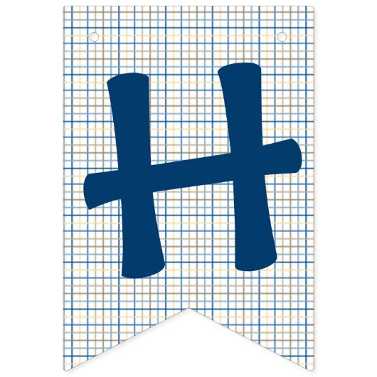 Bannière de Bunting - Marlin bleu sur Plaid (Deuxième drapeau)