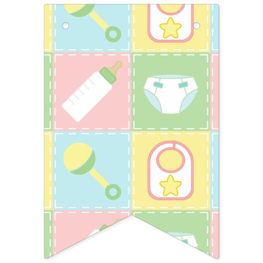 Bannière de Bunting Quilt pour bébé (Premier drapeau)