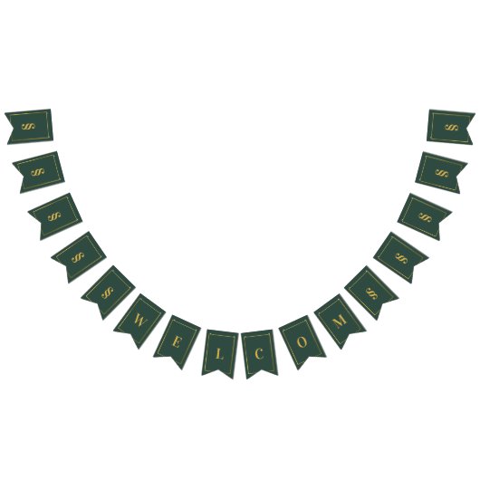 Bannière de Bunting Vert et Doré pour Personnalisé (Tout)