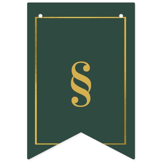 Bannière de Bunting Vert et Doré pour Personnalisé (Deuxième drapeau)