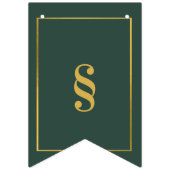 Bannière de Bunting Vert et Doré pour Personnalisé (Troisième drapeau)