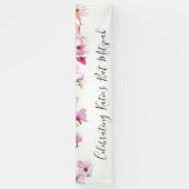 Bannière de célébration du Bat mitzvah Floral bleu (Vertical)