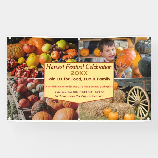 Bannière de célébration du festival de récolte per (Horizontal)