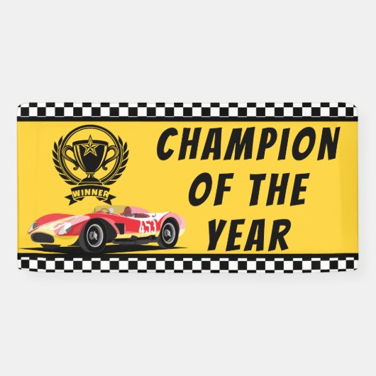 Bannière de champion de course automobile de l'ann (Horizontal)