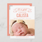 Bannière de charme Faire-part de naissance - Petit (Devant / Derrière)