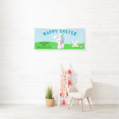 Bannière de chasse aux oeufs colorée de Pâques lap (En situation)