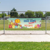 Bannière de chasse aux oeufs pour la fête de Pâque (En situation)