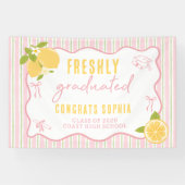 Bannière de citron fraîchement diplômé rose (Horizontal)
