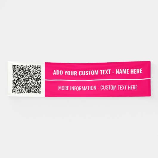 Bannière de code QR avec texte et couleurs personn (Horizontal)