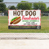 Bannière de collecte de fonds Hot Dog avec code qr (En situation)