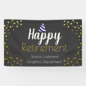 Bannière de Confetti pour la retraite heureuse (Horizontal)