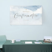 Bannière de confirmation garçon aquarelle bleu pou (Salon professionnel)