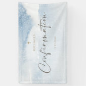 Bannière de confirmation garçon aquarelle bleu pou (Vertical)