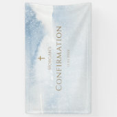 Bannière de confirmation garçon aquarelle bleue (Vertical)