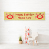 Bannière de crabe à pancarte étoile Cancer (En situation)