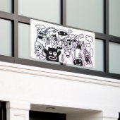 Bannière DE CRITTER DE DOODLE MONSTER HEUREUX (Bâtiment extérieur)