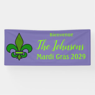 Bannière de décoration de fête Fleur de Lis Mardi