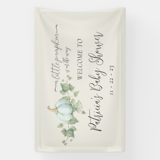 Bannière de décoration du Baby shower Citrouille b (Verticale)