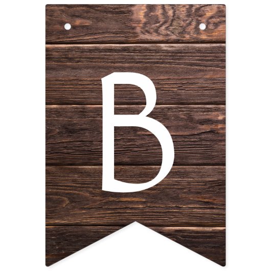 Bannière de décoration en bois Brown rustique (Deuxième drapeau)