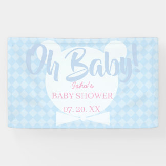 Bannière de décoration murale bleu clair Oh Baby p