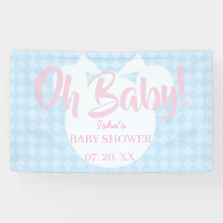 Bannière de décoration murale bleu clair Oh Baby p