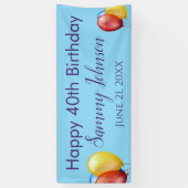 Bannière de décoration pour fête d'anniversaire 40 (Vertical)