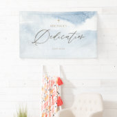 Bannière de dédicace de bébé garçon à l'aquarelle (En situation)