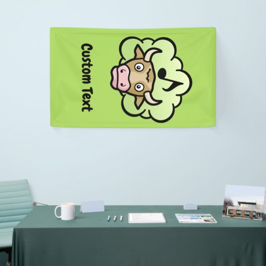 Bannière de dessin au méthane de vache (Salon professionnel)