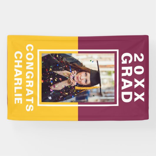 Bannière de diplôme en deux tons (Horizontal)