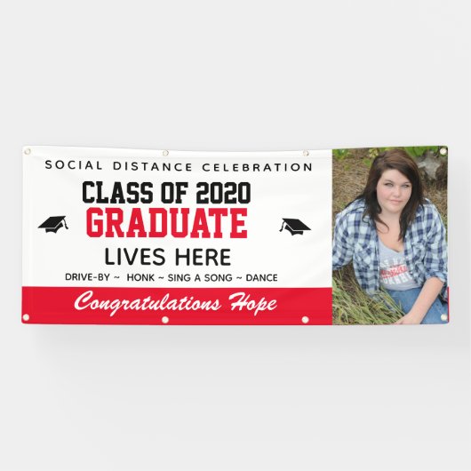 Bannière de diplômes Customisés en rouge : COVID-1 (Horizontal)