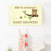 Bannière de douche d'abeille et d'ours de miel (En situation)