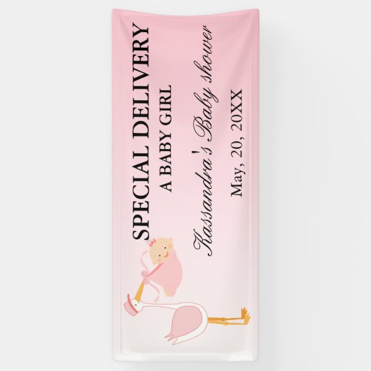 Bannière de douche de bébé de cigogne de la (Vertical)