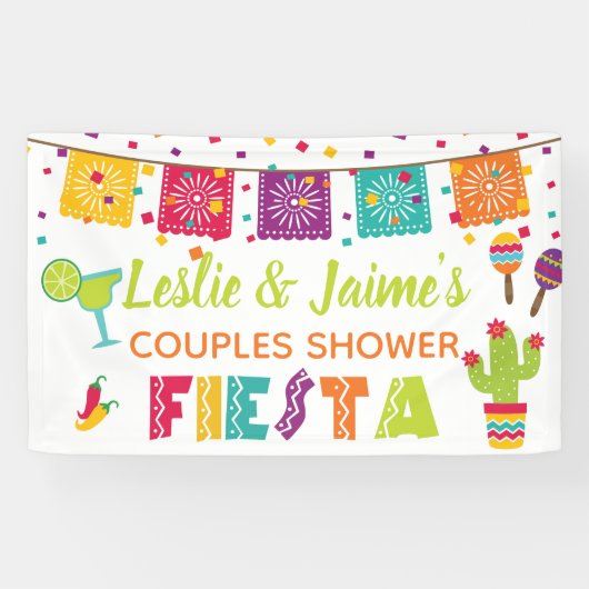 Bannière de douche Fiesta Couples - Arrière - plan (Horizontal)