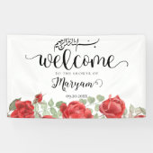 Bannière de douche musulmane moderne Red Rose (Horizontal)