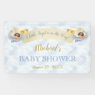 Bannière de douche Petits Anges Ailes Bleues