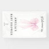 Bannière de douche pour bébé fille à arc rose pâle (Horizontal)