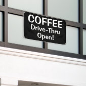 Bannière de Drive-Thru Ouvert pour le CAFE ! (Bâtiment extérieur)
