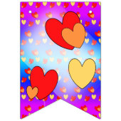 Bannière de fanion de mariage cartoon motif coeurs (Premier drapeau)