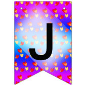 Bannière de fanion de mariage cartoon motif coeurs (Troisième drapeau)