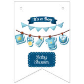 Bannière de fanions pour Baby Shower C'est Un Garç (Deuxième drapeau)