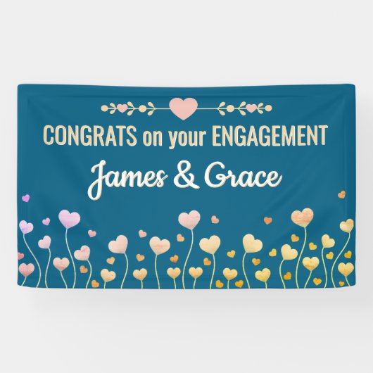 Bannière de félicitations de fiançailles personnal (Horizontal)