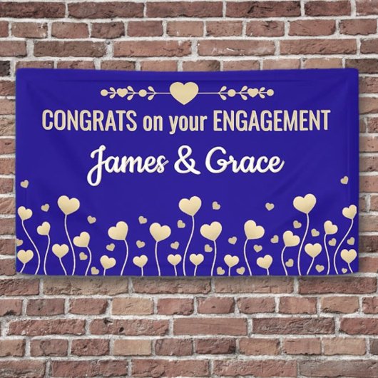 Bannière de félicitations de fiançailles personnal