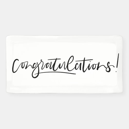 Bannière de félicitations manuscrites minimale (Horizontal)