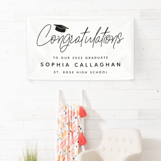 Bannière de félicitations pour la graduation simpl (En situation)