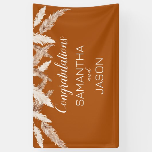 Bannière de félicitations pour Mariage orange brûl (Vertical)