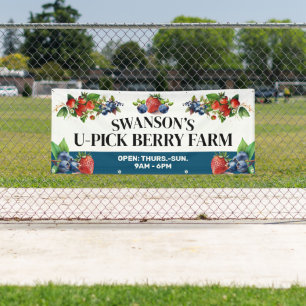 Bannière de ferme de baies personnalisée à cueilli