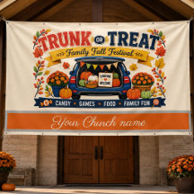 Bannière de fête automnale de l'église Trunk or Tr