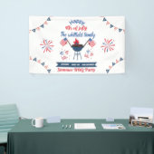 Bannière de fête BBQ d'été 4 juillet famille perso (Salon professionnel)