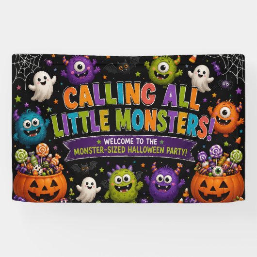 Bannière de fête Calling All Monsters (Horizontal)